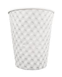 12oz diamond paper cup in plain white.