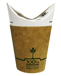 8oz Butterfly Cup - a special paper cup that doesn't require a separate lid - made from plastic free paper material.