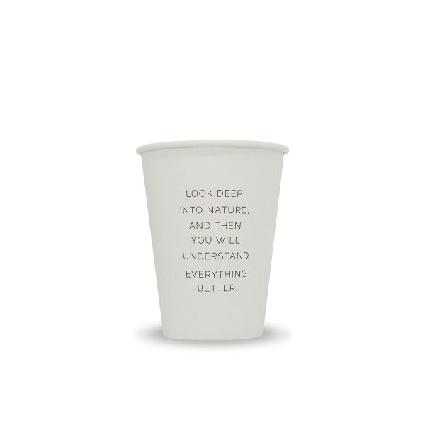 12oz Single Wall Paper Cup - White "Look Deep Into Nature"