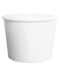 Aqueous paper ice-cream cup in white.